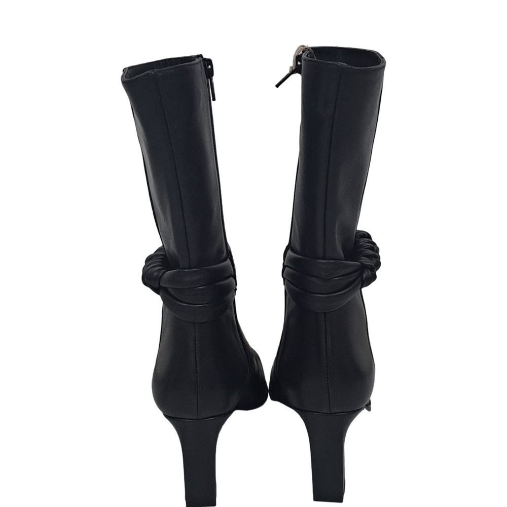 New Javiera Spain Black leather boot size 9 High Heel - Picture 4 of 9